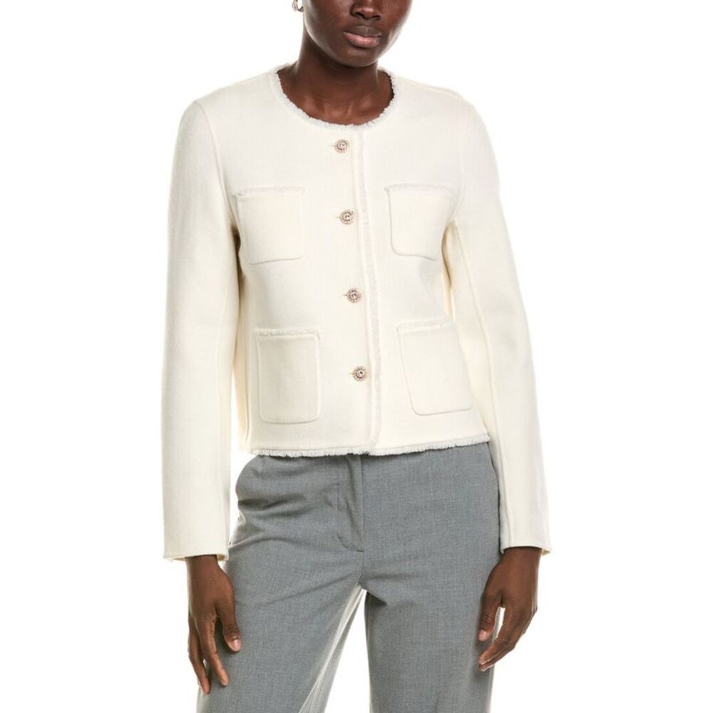 Marc Cain Womens Wool Cardigan, White
